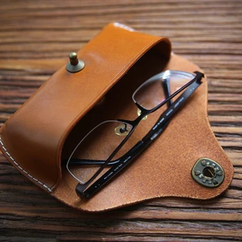 

Unisex Leather Eyeglass Case Vintage Sunglasses Eyewear Protective Holder