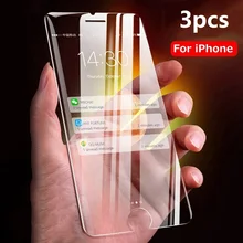 3 шт. закаленное защитное стекло для экрана Защитная пленка из фольги для iPhone 7 8 6 6s Plus 5 SE 5 S 4 4S X XR XS 11 Pro Max