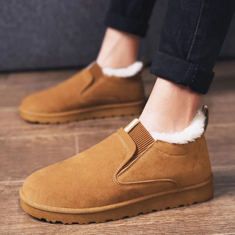 

2019 Winter New Style Snow Boots Men's Versitile Fashion Cotton-padded Shoes with Velvet Warmer Feet Old Man mao xie Household