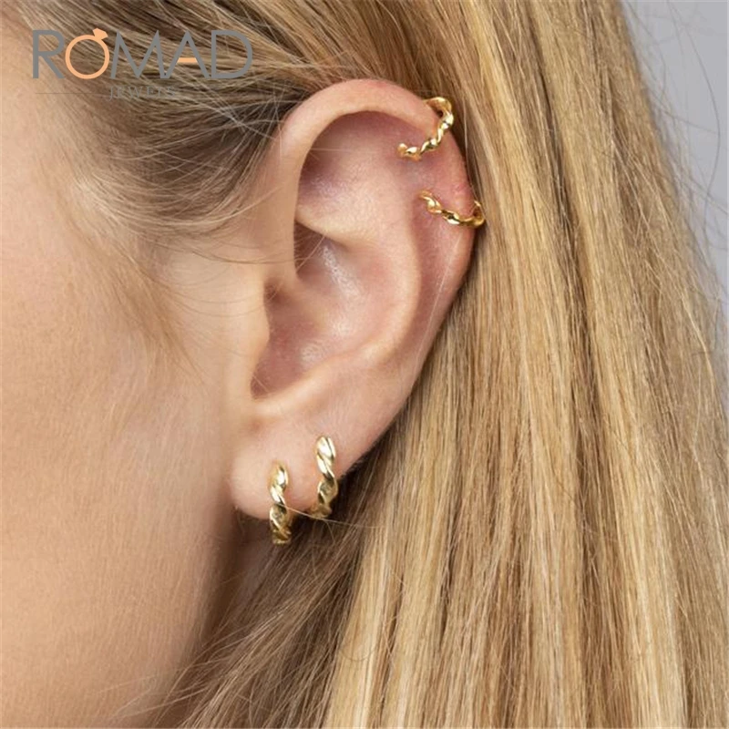 Серьги Romad, 925 пробы, серебряные серьги, бесконечные круглые серьги для женщин, подарки