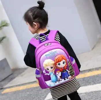 

Disney new primary schoolbags Children cute shoulders reduce waterproof cartoon princess froze backpack