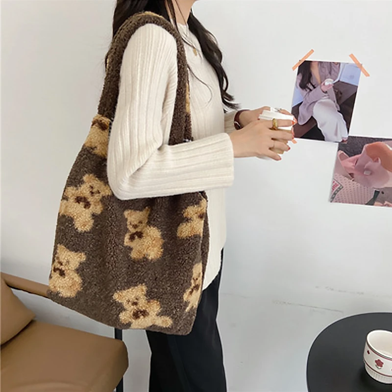 fluffy over the shoulder bag