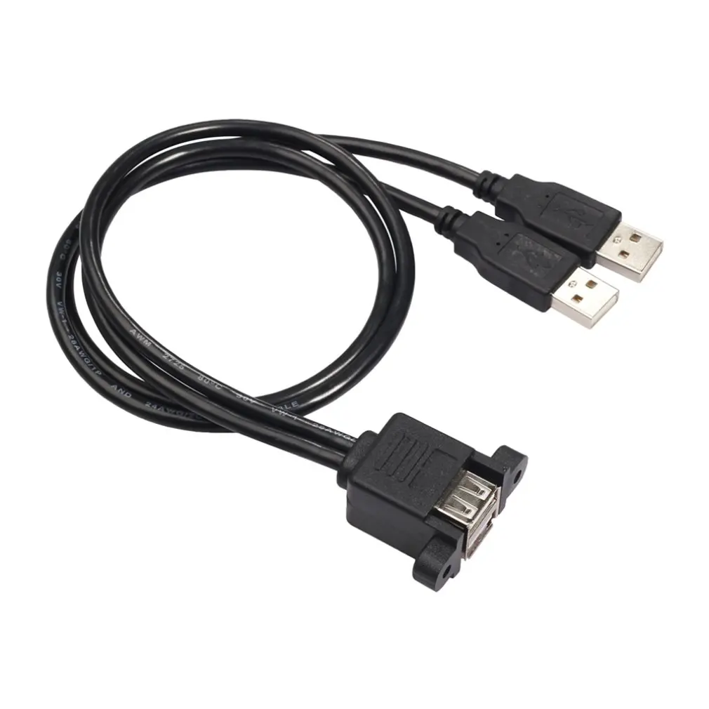 1 шт. двойной Usb 2,0 кабель-удлинитель Профессиональный 1 гнездо панель крепление к 2 Usb A Мужской кабель-удлинитель 0,5 м