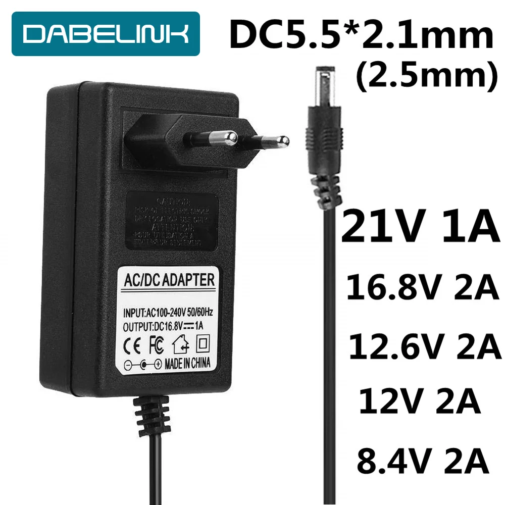 AC DC Liion Battery Charger 16.8V 21V 8.4V 12.6 12V DC 5.5*2.1MM 18650 IP camera CCTV charger adapter battery charger battery charger adapter