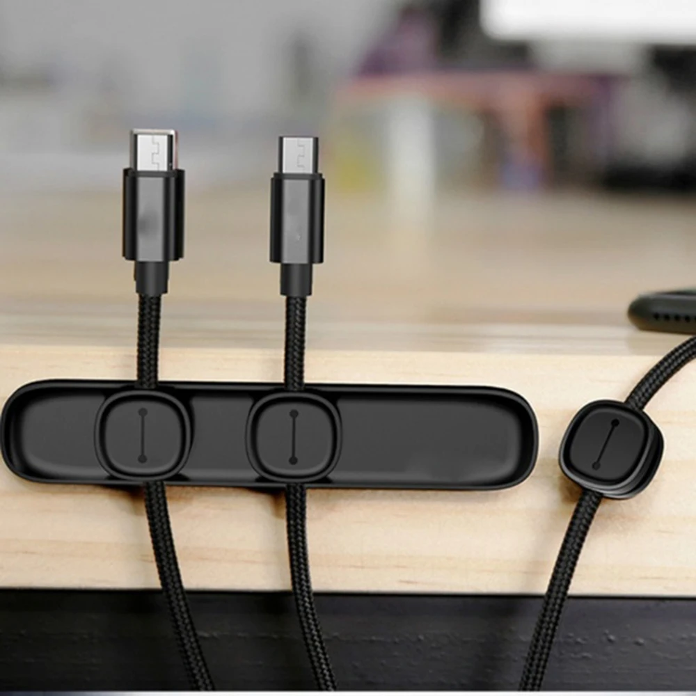 Магнитный кабель протектор USB органайзер для кабеля зарядного устройства рабочая станция USB Дата кабель держатель настольный силиконовый кабель зажим для намотки