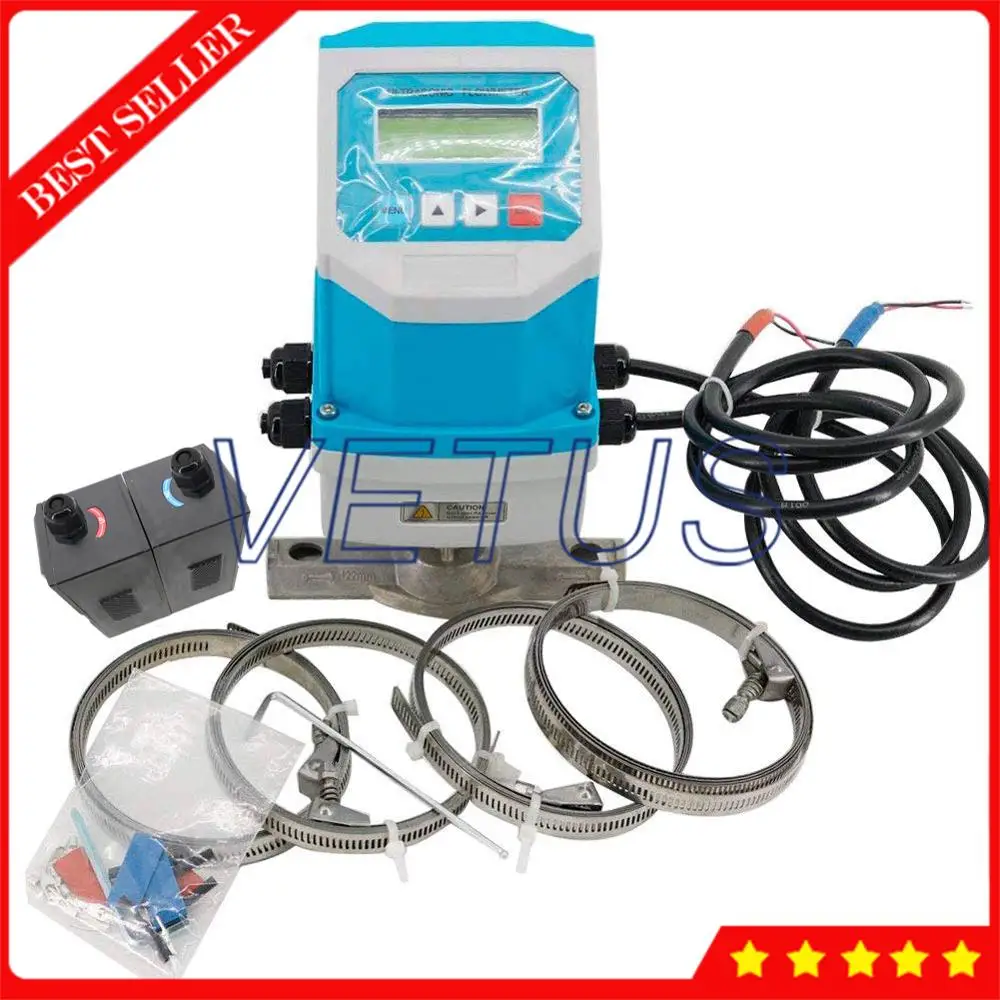 Ultrasonic Fixed Flowmeter TUF-2000F Waterproof Flow Meter with Medium Size -30~160C High Temp TM-1-HT Transducer DN50-700mm | Инструменты
