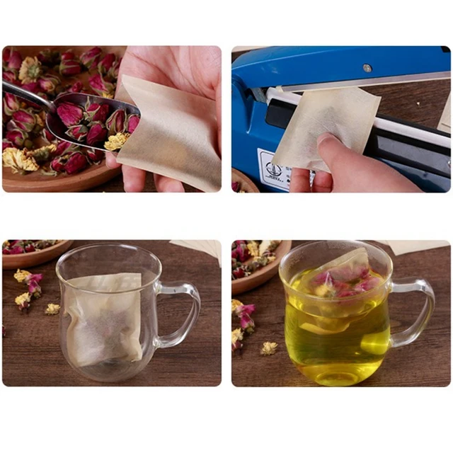 Heat Seal Filter Paper For Herb Loose Tea Bags Empty Teabag Unbleached 1000pcs/lot 4