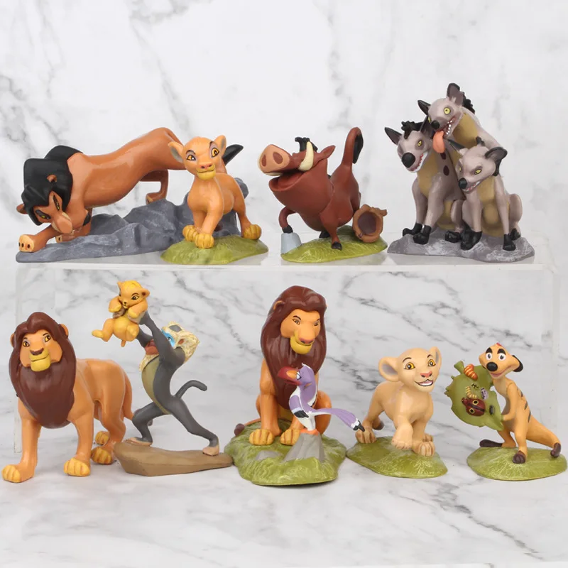 Мультфильм Лев Guard King Character Simba ПВХ Фигурки Mufasa Nala Hyenas Timon Pumbaa Sarab Коллекция