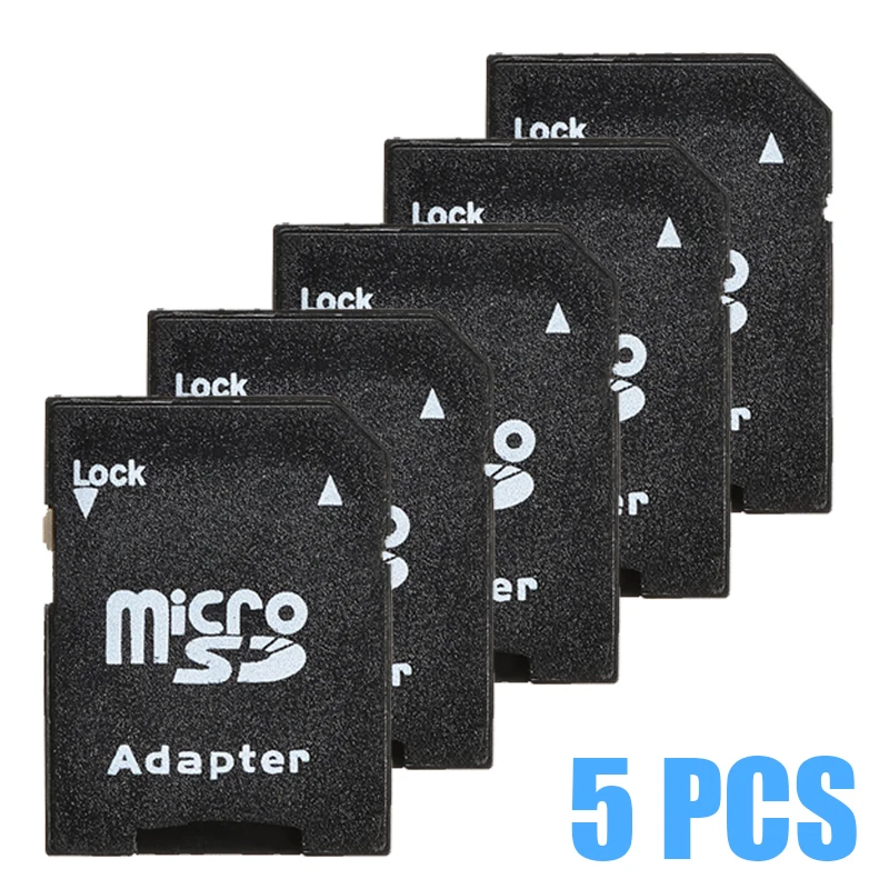 5pcs/set 3x2.3cm Tf To Micro Sd Microsdhc Flash Memory Card Adapter Memory Stick For Smart