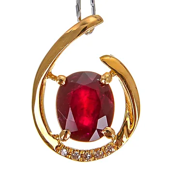 

Natural 18k Yellow Gold or Rose Gold with Diamond Red Ruby Pendant Genuine Gemstone Solitaire Jewelry Gifts for Women