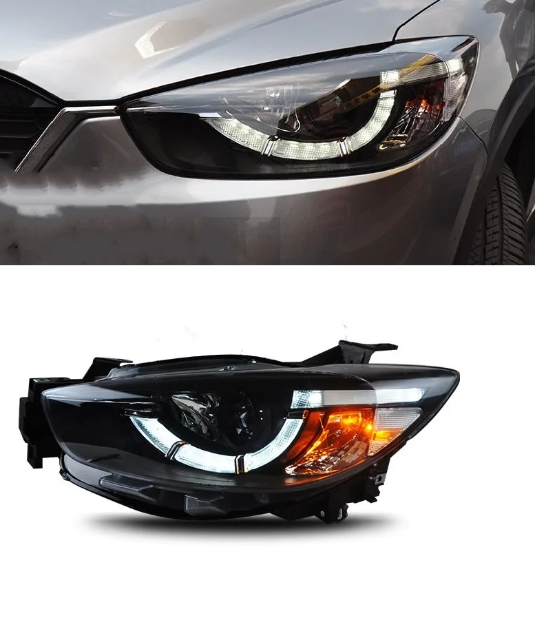 CAPQX ПЕРЕДНИЙ БАМПЕР фара для Mazda CX-5 CX5 2013- светодиодный налобный светильник Ангел глаз светодиодный DRL Hid Bi Xenon головной светильник