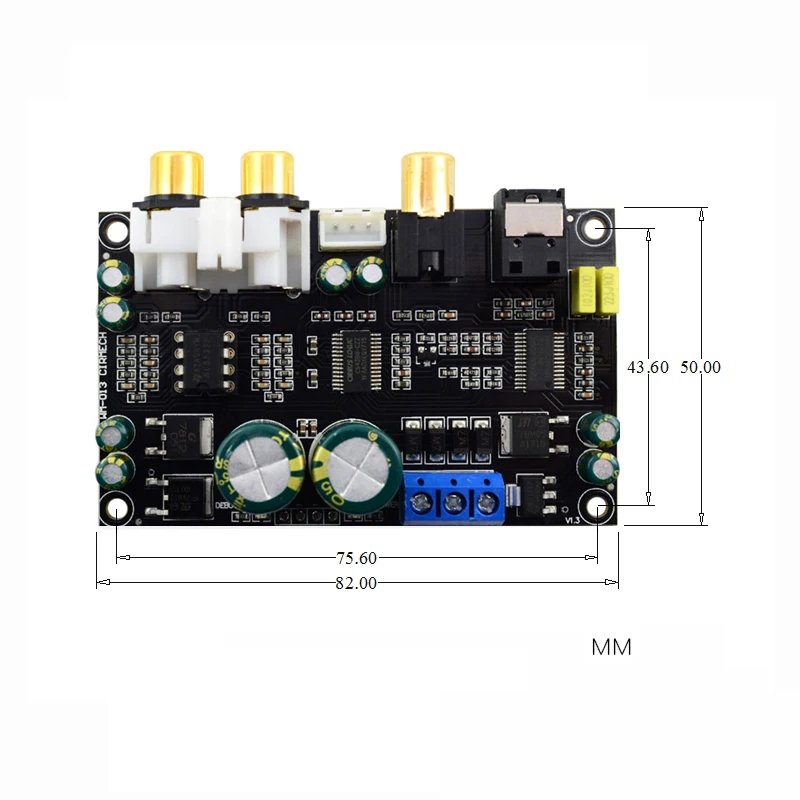 Оптический коаксиальный аудио декодер CS4398 CS8416 чип 24BIT192KHz SPDIF волоконный DAC