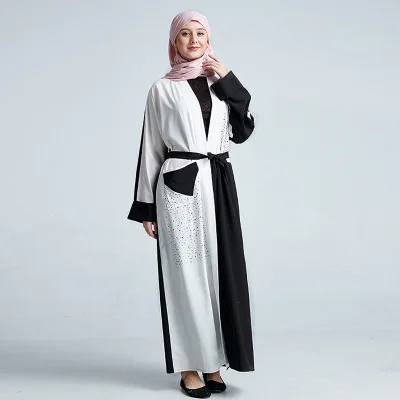 Роскошное Открытое платье абайя с блестками для женщин Дубайский мусульманский длинное платье Хиджаб Женский кардиган халат турецкое кимоно Исламская одежда