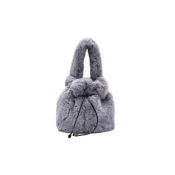 

Vintage 2020 Women's Fashion Bucket Bag New Plush Design Handbags Tote Hand Bags Crossbody Bags for Women Mini Shoulder Bag