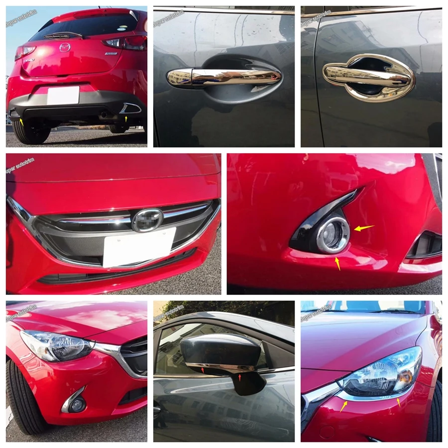 Chrome Exterior Refit Kit Front / Rear Fog Lights Lamps Handle Bowl Grille Strip Cover Trim For Mazda 2 Demio 2015 - 2019 | Автомобили и