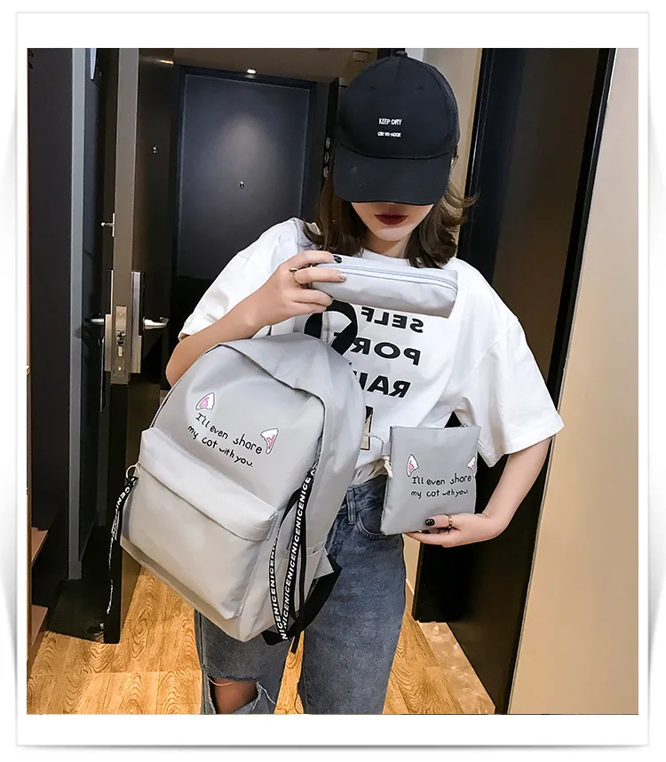 2019 новая стильная школьная сумка женская в Корейском стиле, Студенческая лента для рюкзака с надписью MORI, комплект из холста
