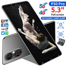 Hauwei – Smartphone P50 Pro, Version globale, téléphone portable, 16 go + 512 go, 4950mAh, écran 5.3HD pouces, caméra 1440x3200, 5G, Android 11.0 