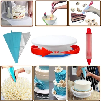 

106pcs Kit Cake Turntable Set Pastry Tube Fondant Tool Multi-function Cake Decorating DIY Cake Kitchen Dessert Tools