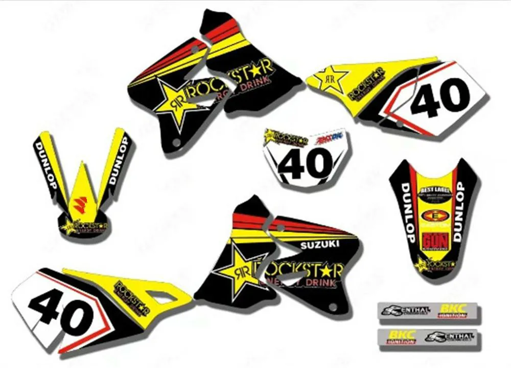 Стиль командная графика и фоны наклейки для Suzuki DRZ400 DRZ 400 DRZ400S DRZ400SM DRZ400E 2000-2012