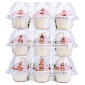 

12/pack For Each- Boxes 6 Holds 4' High - Cupcake Carrier Cupcakes Containers Clear Boxes