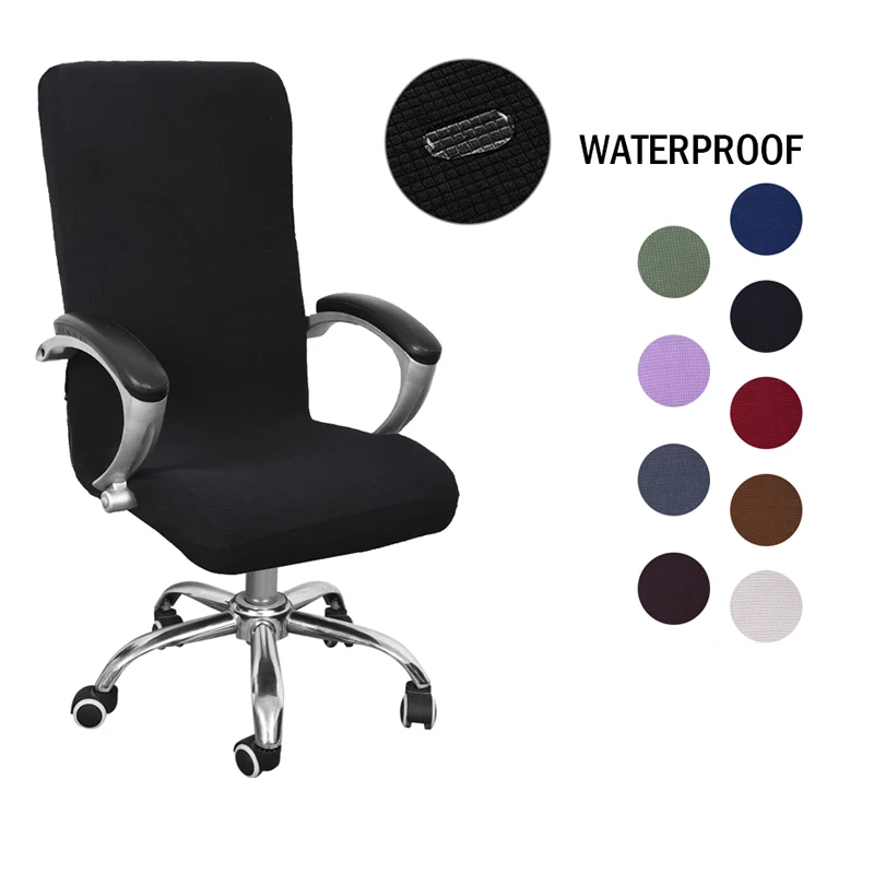 

Stretch Computer Office Chair Cover Rotating Desk Seat Polyester Spandex Waterproof Elastic Chair Slipcover Washable Removeable