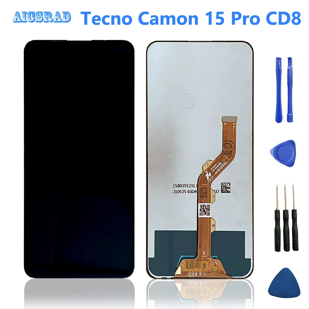 100% протестированный ЖК-дисплей для Tecno Camon 15 Pro с Φ 15Pro CD8 ЖК передний экран +