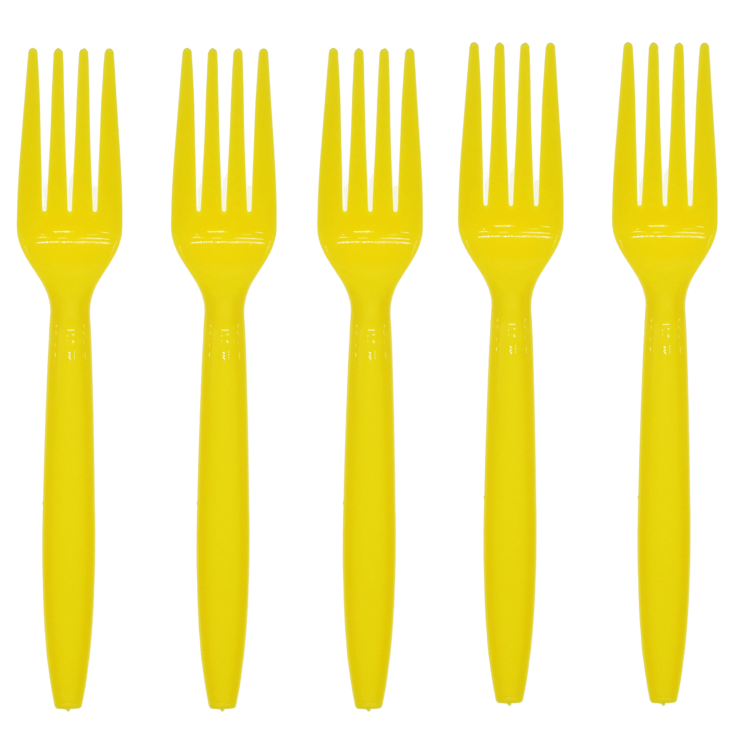 10pcs yellow forks
