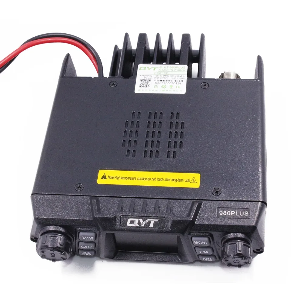 QYT KT-980Plus 75 Вт двухдиапазонный мобильный радиоприемник 136-174 МГц/400-480 МГц Автомобильный мобильный радиоприемник с usb-кабелем и антенной