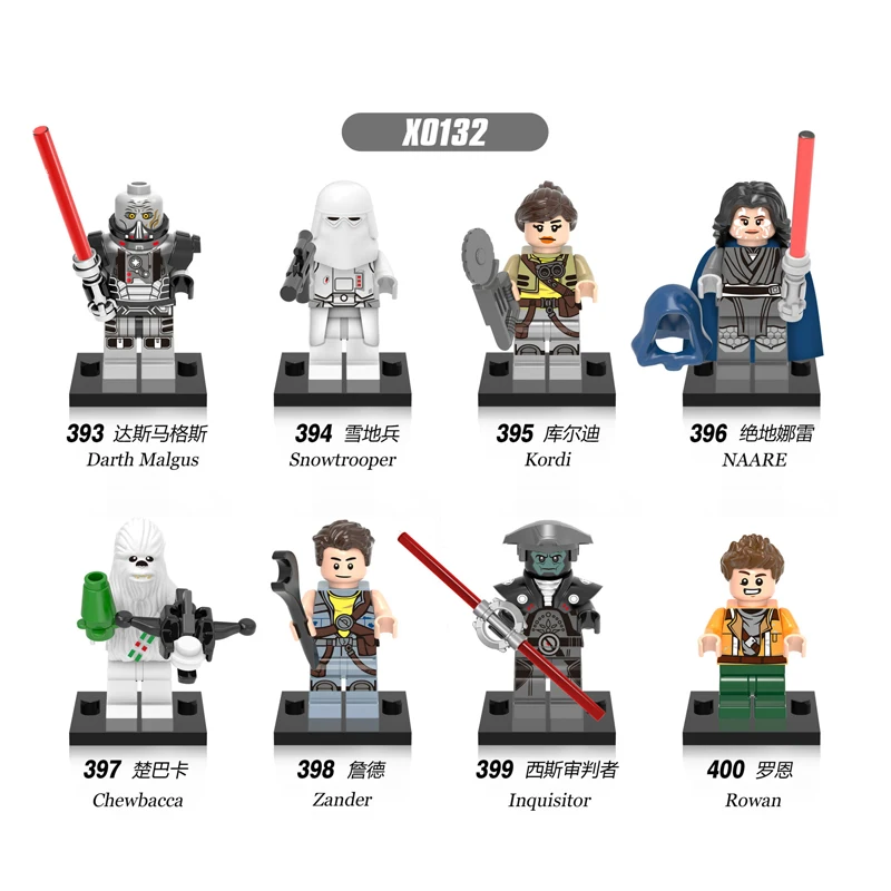 

X0132 8PCS Set Building Blocks Super Heores Snowtrooper Inquisitor Kordi Darth Malgus Zander Bricks Figure Children Gift Toys