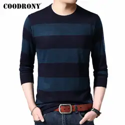 COODRONY/брендовый свитер для мужчин; Повседневный вязаный хлопковый шерстяной пуловер для мужчин с круглым вырезом; осенне-зимний джемпер в