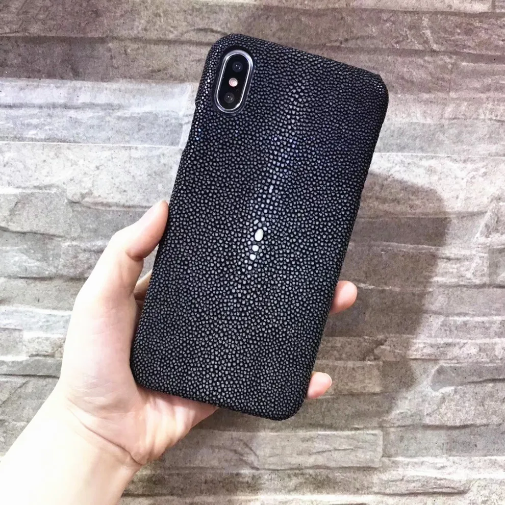 Роскошный кожаный чехол для iPhone X XS MAX XR настоящий жемчуг с рыбьей кожей кожаный чехол для iPhone 7 8 Plus