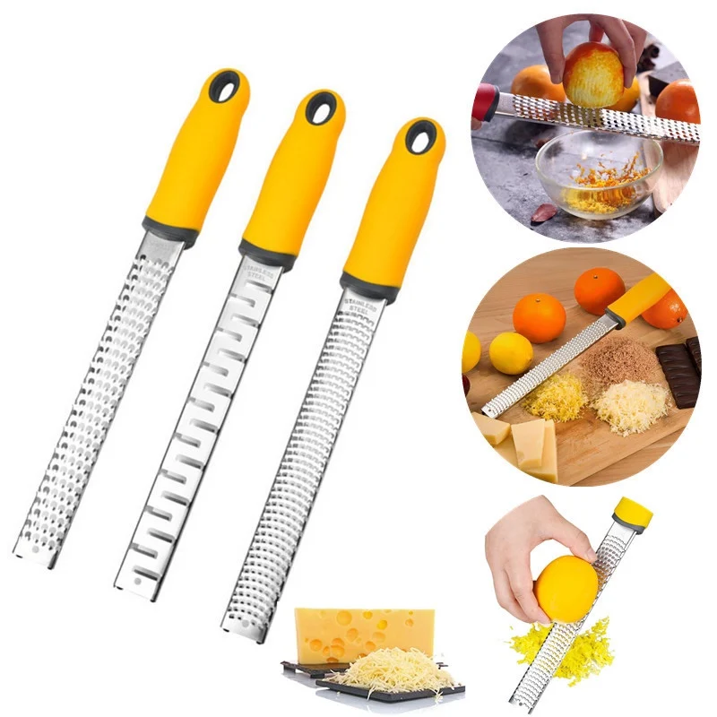 

3Pcs Lemon Zester Cheese Grater Stainless Steel Ginger Garlic Grinder Vegetables Cutter Slicer Chocolate Planer Kitchen Tools