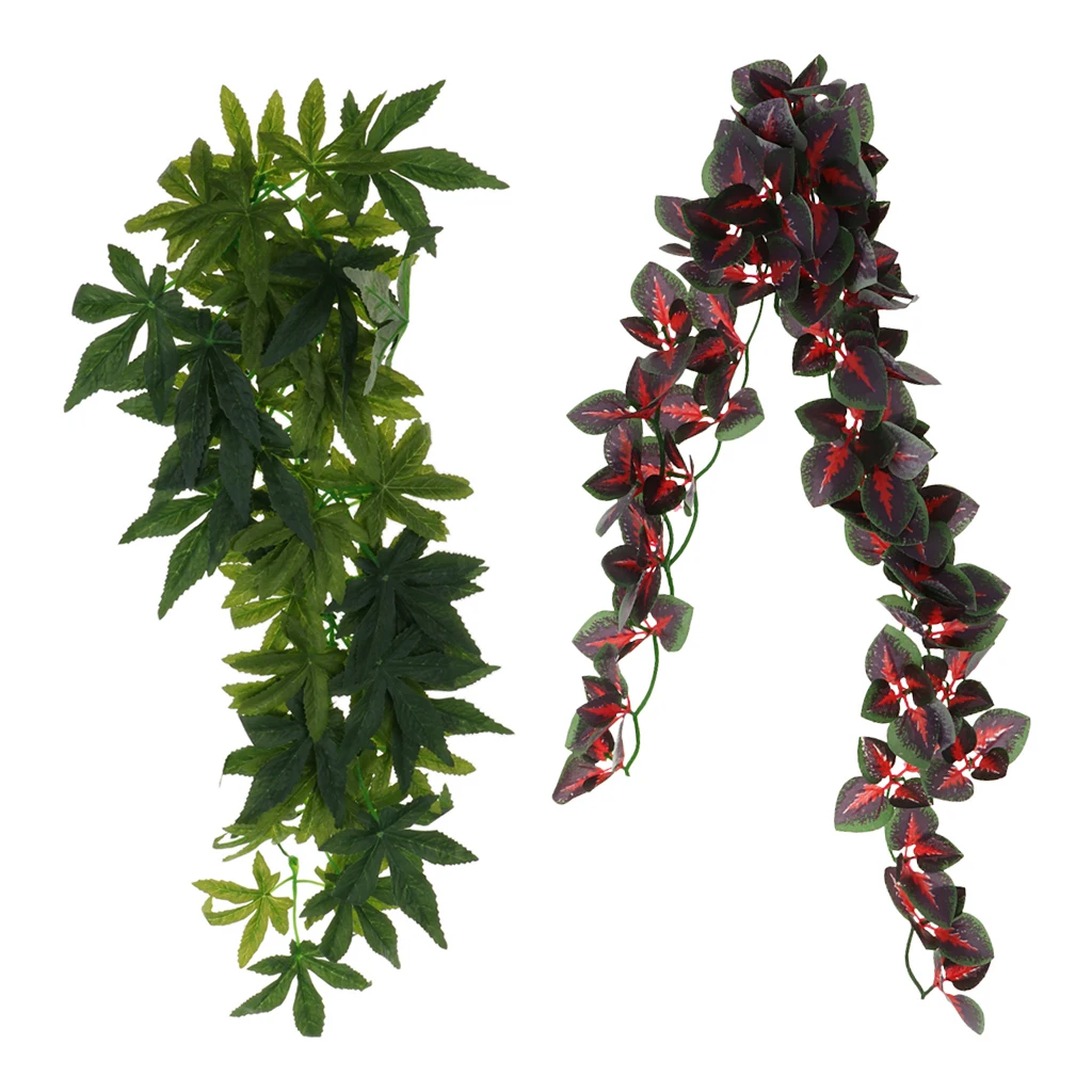 2pcs Bendable Reptiles Vine Green Jungle Climber Vines Terrarium Habitat Ornament