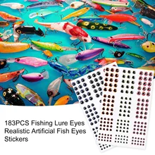 

183 Pieces Of 3D 4D Fisheye Oval Fishing Lures. Realistic Fisheyes, Used To Make Fishing Lures, Fly Ties And Streamer Lures