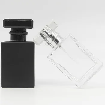 

50ml Glass Empty Perfume Bottles Square Spray Atomizer Refillable Bottle Scent Case with Travel Size Portable