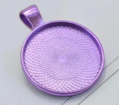 Purple 10 шт./лот, пустая основа подвески из сплава, 20 мм, 25 мм, 30 мм, Стеклянные Кабошоны, камея, поднос, сделай сам, ювелирное изделие, подвеска, фурнитура - Цвет: Purple