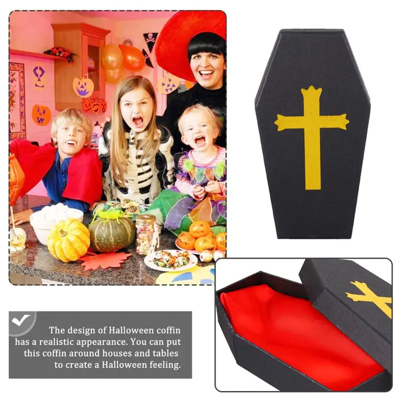 1pc Halloween Coffin Shape Storage Boxes Jewelry Boxes Gift Packaging Cases