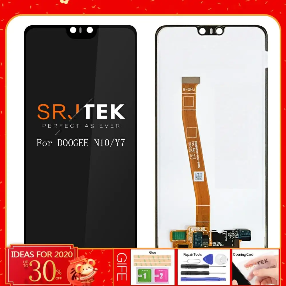 

100% Tested For Doogee N10 LCD Display Touch Screen Digitizer Glass Panel Assembly 5.84" For Doogee Y7 LCD N10 Replacement Parts