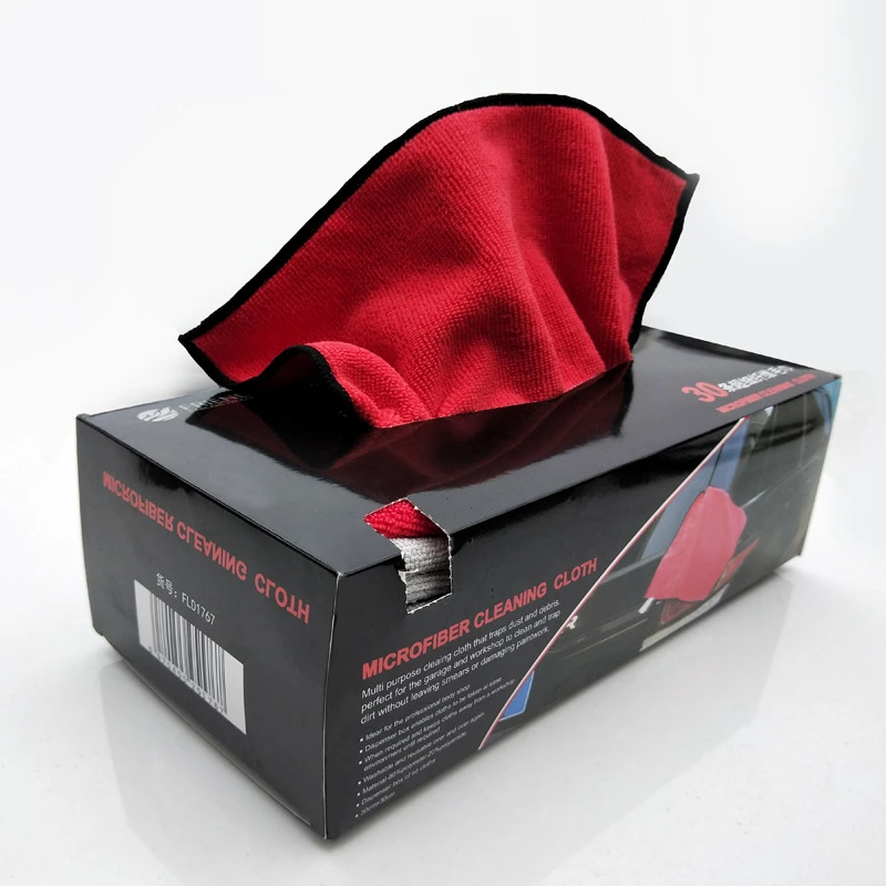 30Pcs/Box 30X30cm Microfiber Towel Car Washing Cloth Car Care Cleaning