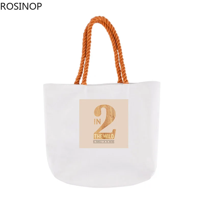 

Rosinop foldable shopping bag women cute canvas tote bag designer tote cartoon beach bags flower print utility tote Fashion