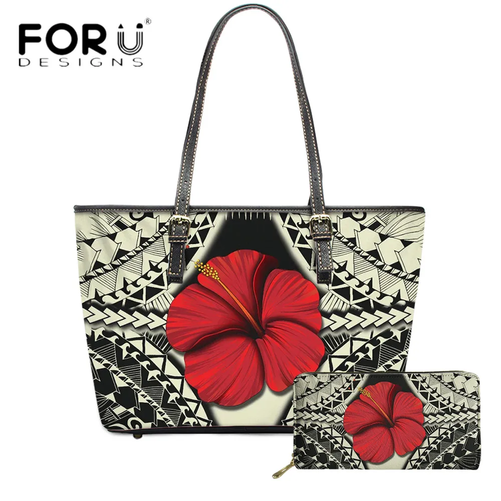 FORUDESIGNS Fashion 2pcs Set Women Luxury Handbag And Purse Poly