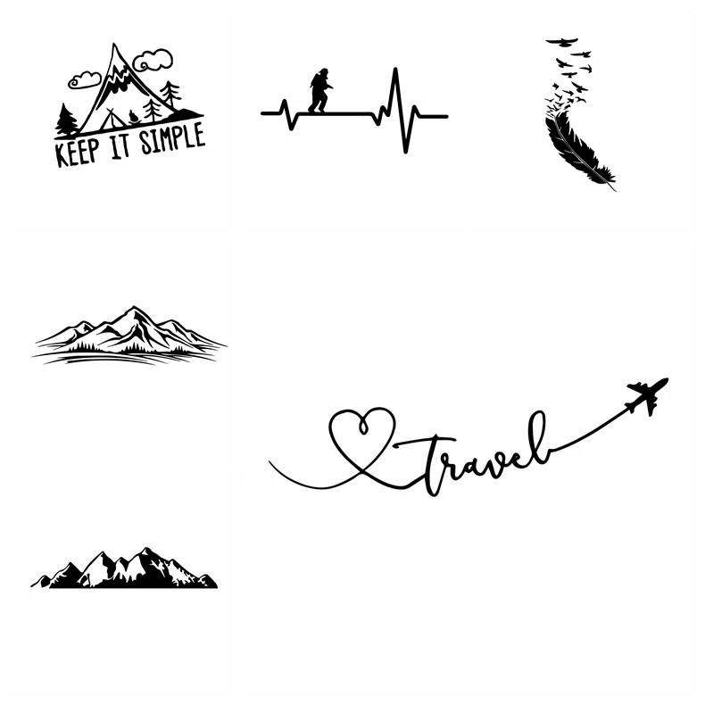 

Hot Sale Mountain Car Stickers And Decals Feather Waterproof Self-Adhesive Removable Scratch Cover Sticker Decor Accessories