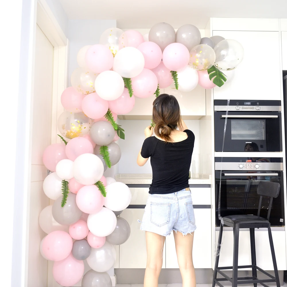 Balloon Garland Arch Kit Pink White Gray Air balloons For children Baby Shower Weeding Birthday Bachelorette Party Decoration