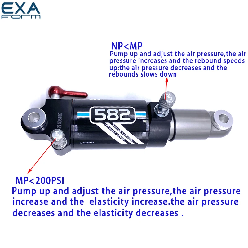 EXAFORM 582RL BIKE rear shock absorber for mtb bicycle electric