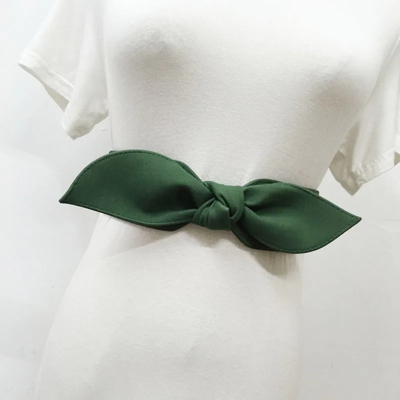 Женский пояс с бантом замшевый вязаный эластичный черный новинка 2019 платье