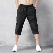 Aliexpress - Men’s Shorts Summer Breeches 2021 Thin 3/4 Length Trousers Male Board Quick Drying Beach Black Men’s Long Shorts