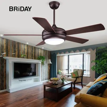 

52 inch retro ceiling fan wood wooden lamp bedroom decor with lights remote control fans Silent Motor Home Fixture five blade