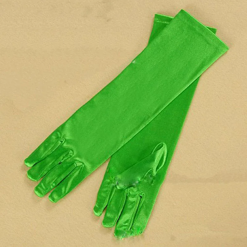 Распродажа, Элегантные зеленые серые перчатки для формальной вечеринки, выпускного вечера, один размер, модные тянущиеся Сатиновые налокотники, Фиолетовые женские Вечерние перчатки S17