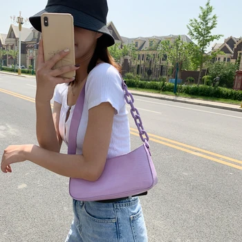 

Small Shoulder Bags For Women 2020 Retro Alligator Pattern Handbag Female Subaxillary Bags Casual Baguette Bags Blosa Bolsos