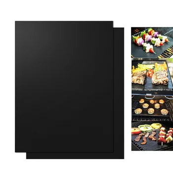 

2pcs BBQ Oven Grill Mat Heat Resistant Non-Stick BBQ Grill Sheet Oven Pan Liners Baking Pad Mat